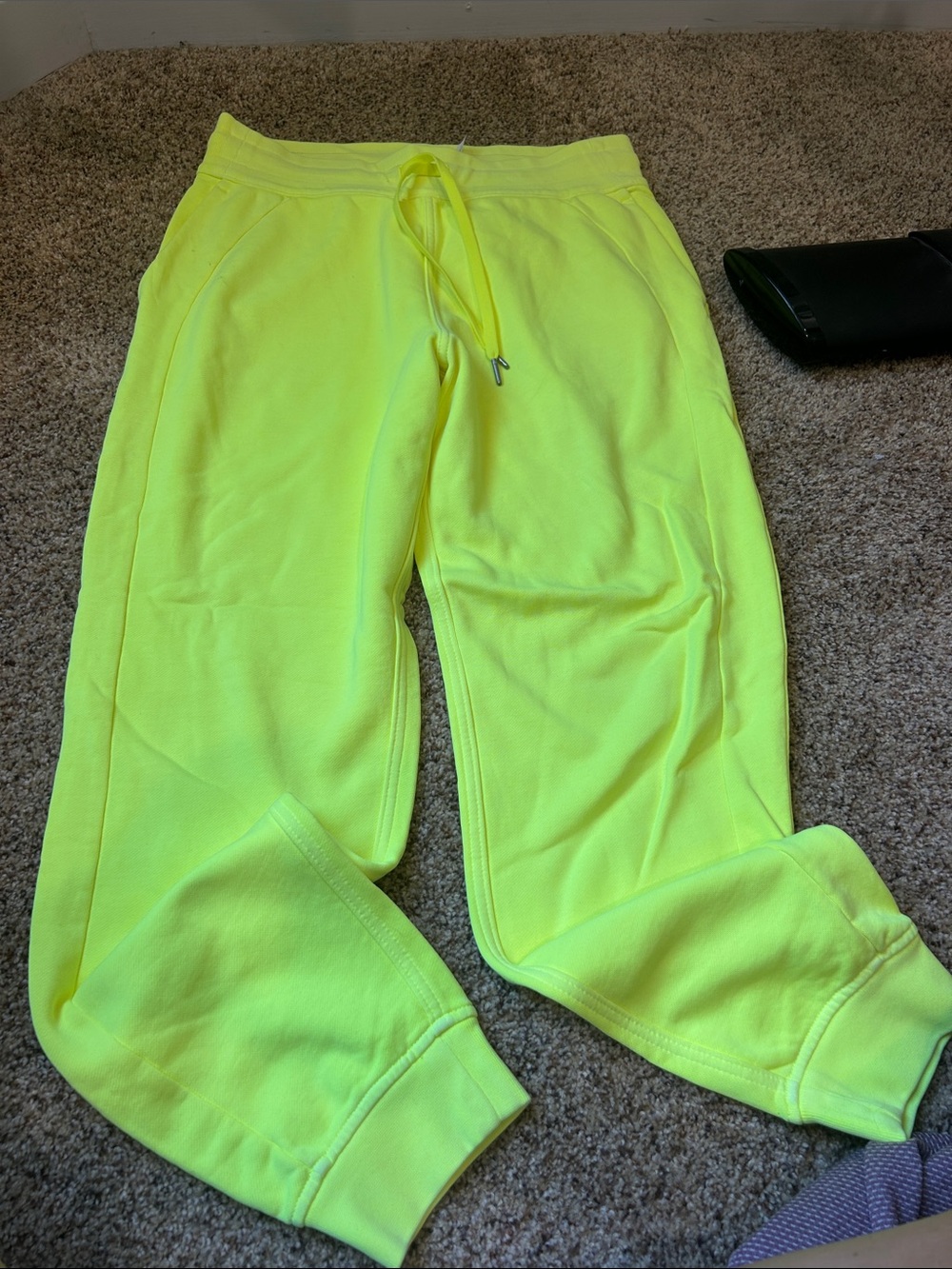 lululemon athletica neon yellow scuba sweats
